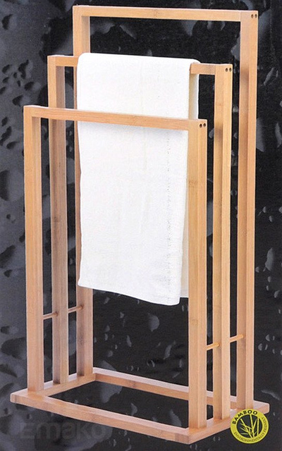 Suport pentru prosoape de baie BAMBUS, cu 3 brațe