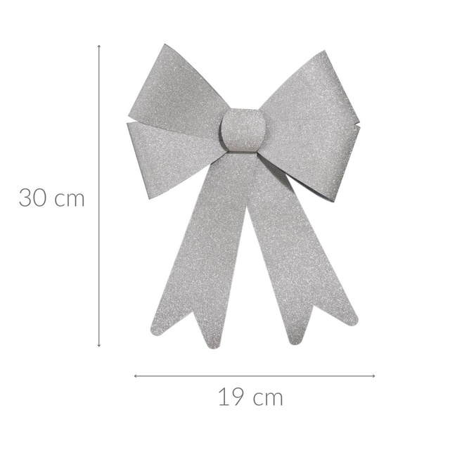 Fundita decorativa cu sclipici, gri, 30 x 19 cm