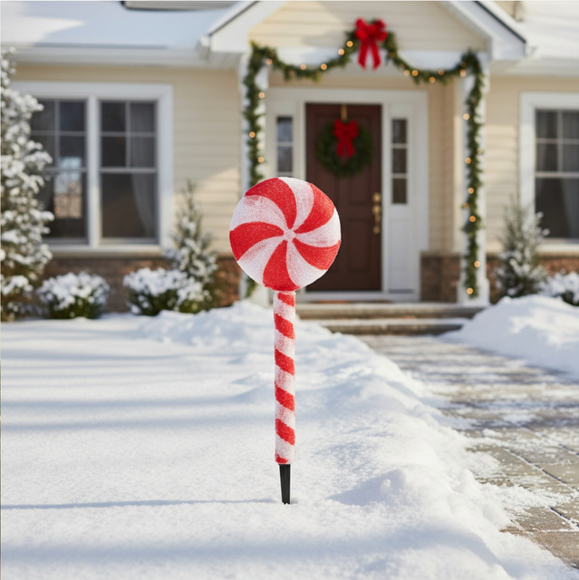 Lampă solară de Crăciun, cu țeavă, 65 cm