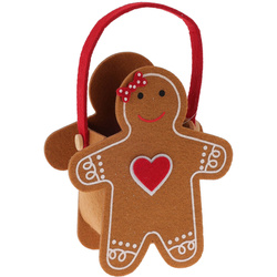 Geanta din fetru cu motiv de Craciun, 13 x 15,5 cm