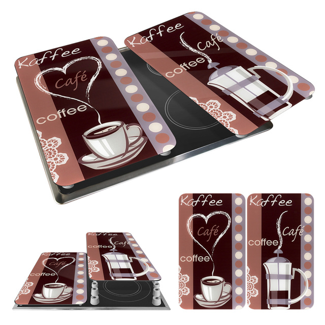 Plite de protecție din sticlă cu AROMĂ DE CAFE, 2 bucăți