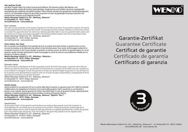 Cap de dus cu functie de economisire apei, Ø 9.6 cm, 3 setari WENKO