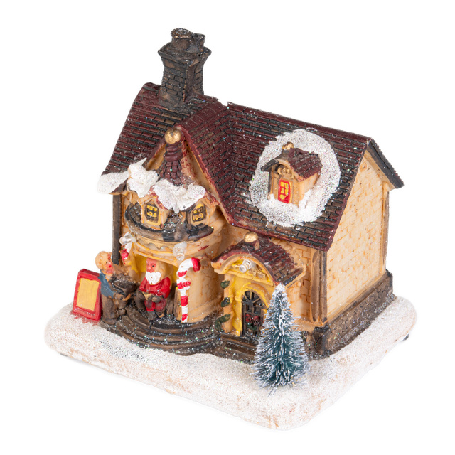 Decoratiune de Craciun Casuta de iarna, iluminata LED, 15 x 12,5 x 9,5 cm