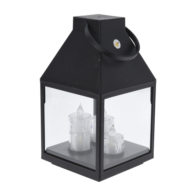 Lanterna cu trei lumânări LED, 25 cm