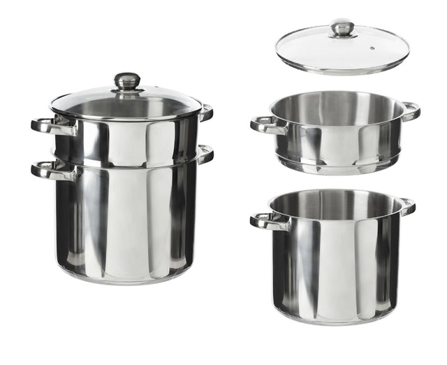 Oala de abur cu capac, Ø 26 cm, otel inoxidabil