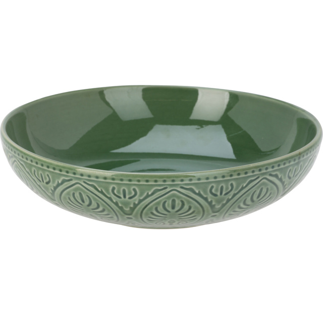 Placă adâncă din ceramică cu model canelat, Ø 20 cm