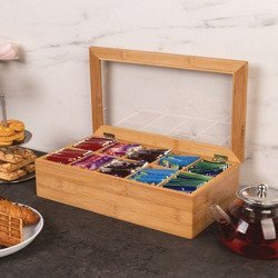Cutie de bambus pentru ceai la plic - 10 compartimente, ZELLER