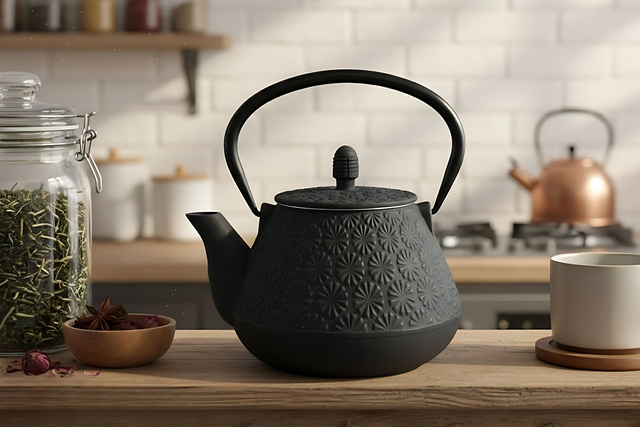 Ceainic din fontă cu infuzor TAKI, 1000 ml, negru