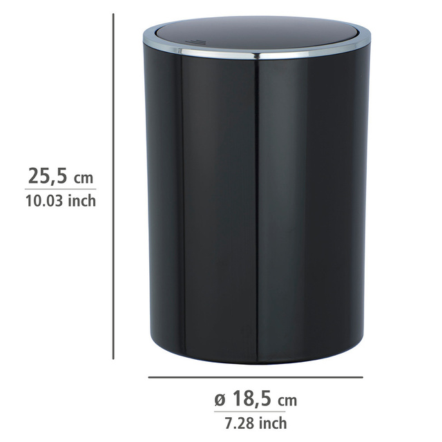 Coș de gunoi INCA BLACK, WENKO, negru