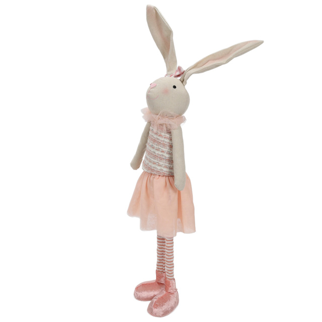 Figurina decorativa de iepure cu picioare extensibile, 85 cm