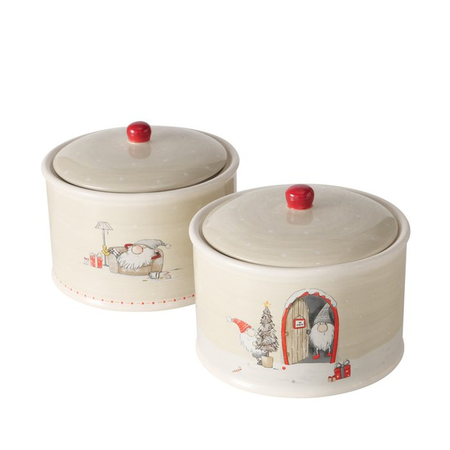 Borcan ceramic cu capac FIETE, Ø18 cm