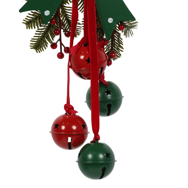 Decorațiune de Crăciun cu clopoței metalici, 29 cm, verde