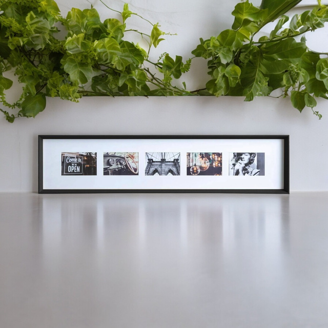 Rama cu 5 poze AXEL, 22 x 97 cm, neagra