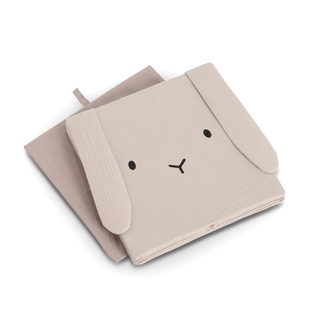 Cutie pentru jucării din muselină COZY KIDS cu urechi, 28 × 28 × 28 cm