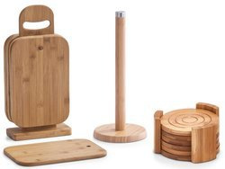 Set accesorii bucatarie, 100% bambus, coastere, suport pentru prosoape, 6 tocatoare, ZELLER
