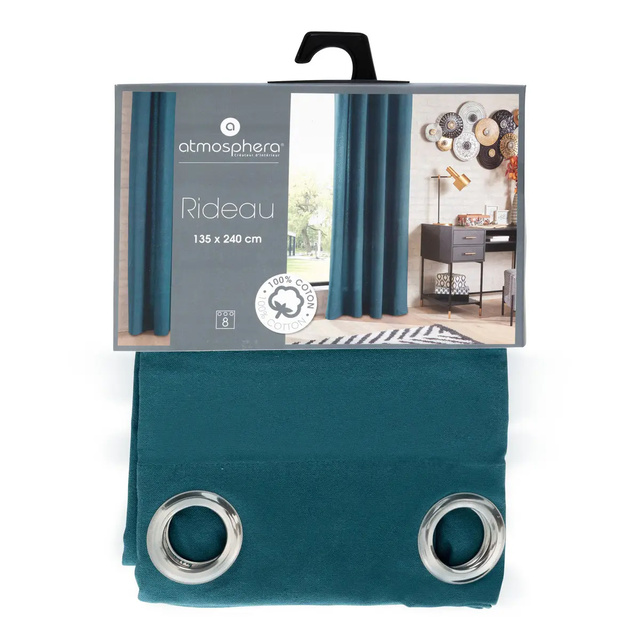 Perdea din bumbac ANJALI cu inele, 135 x 240 cm