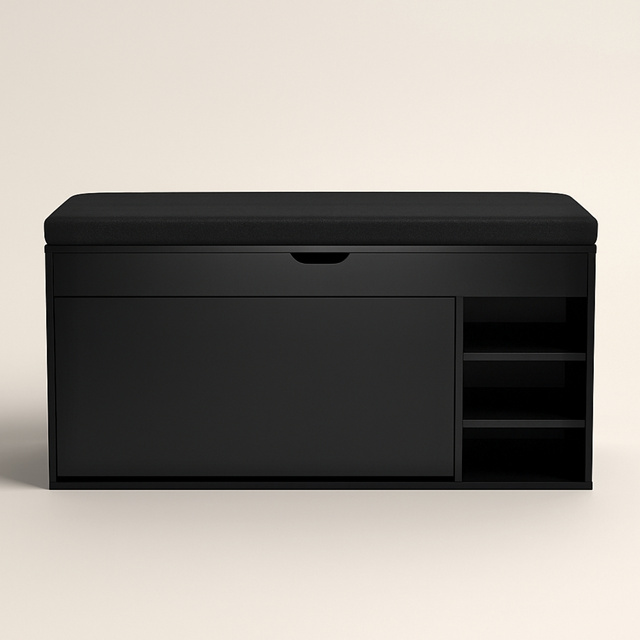 Dulap pentru pantofi cu loc de șezut și rafturi retractabile GRADIA, 100 x 34 x 50 cm