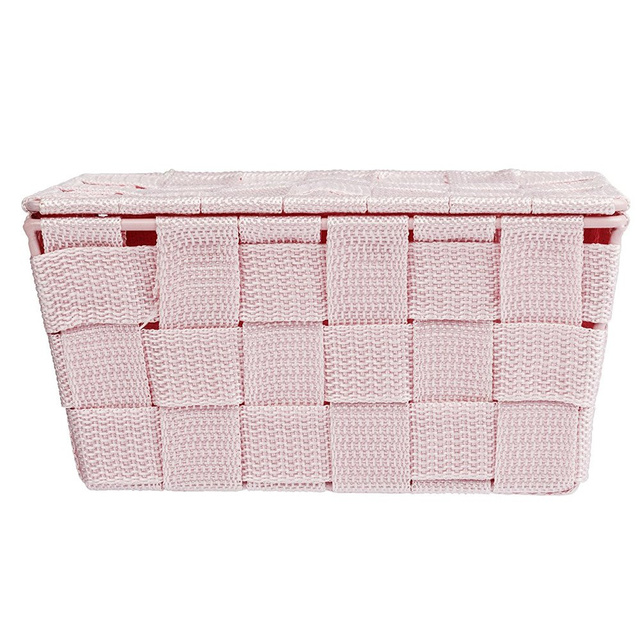 Organizer cu capac ADRIA, recipient pentru baie, WENKO, roz