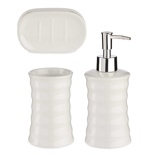 Set de baie alb STRIPED, 3 piese