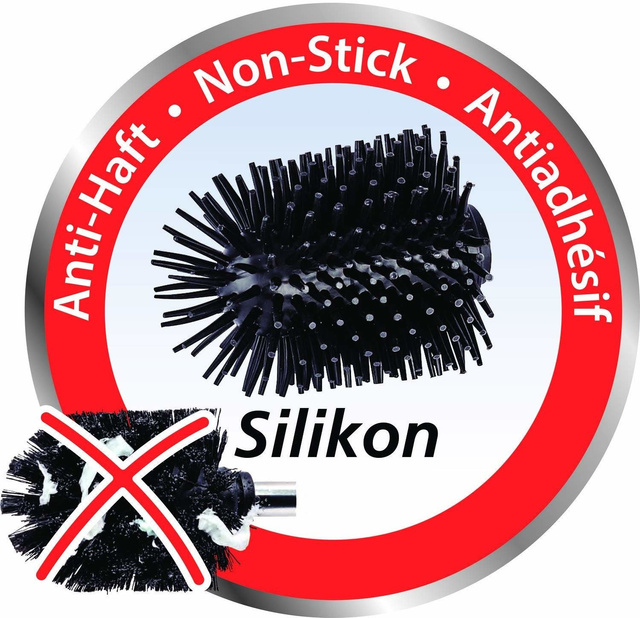 Perie WC cu suport BADI, Gri, 38x13,5x13,5, Wenko