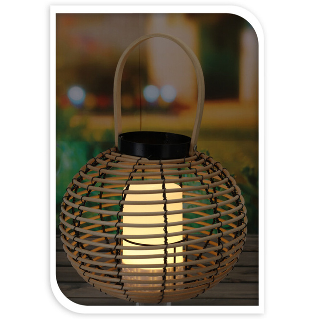 Felinar din ratan cu maner, LED