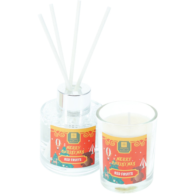 Set de parfum ulei 40 ml + lumânare, fructe roșii