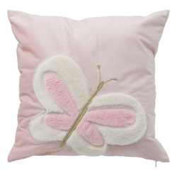Pernă pătrată fluture roz