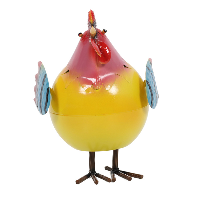 Figurină colorată de cocoș din metal, 21 x 25 x 28 cm