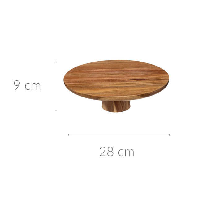 Platou din lemn pentru tort, acacia, Ø 28 cm