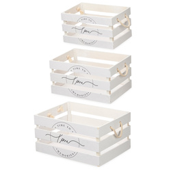 Lădițe decorative din lemn cu model curcubeu RAINBOW, 3 bucăți