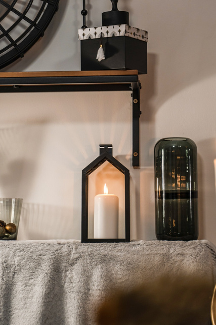 Vaza de sticlă, gri, 25 cm