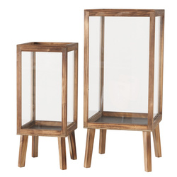 Set 2 felinare  din lemn Malika