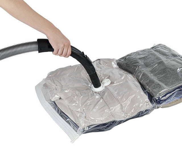 Pungi de ambalare in vid pentru haine Wenko, 6 bucati, Plastic, Transparent