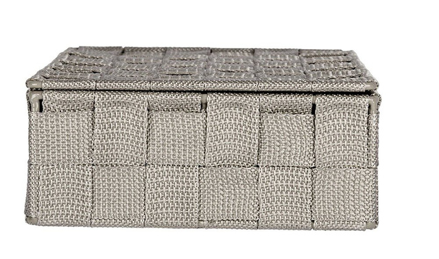 Organizer cu capac ADRIA, recipient pentru baie, WENKO, gri închis