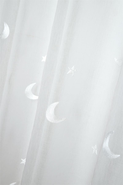 Cortină cu motiv de lună 140 x 260 cm, albastru