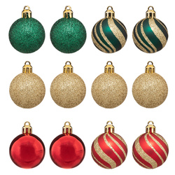Globuri multicolore cu diferite finisaje, Ø 4 cm, 12 buc.