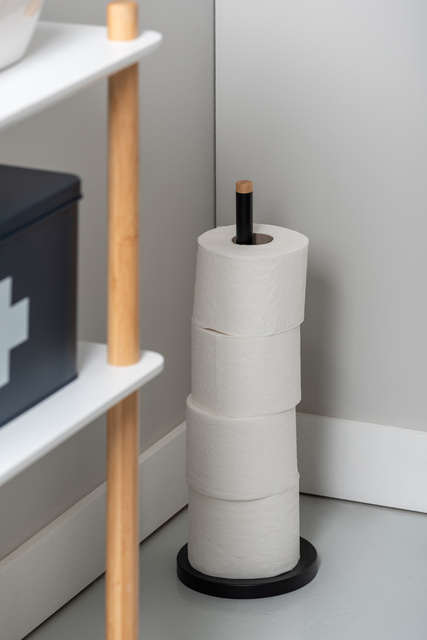 Suport pentru hârtie igienică ACCENT, negru, 46 cm