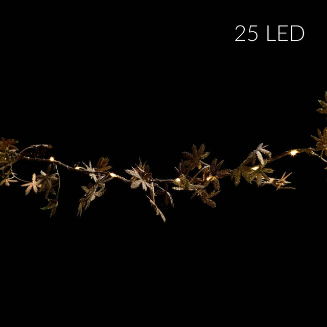 Ghirlanda de lumina interior cu motiv floral, 25 LED-uri