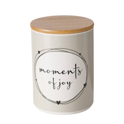 Recipient din ceramică pentru alimente, capac etanș din bambus