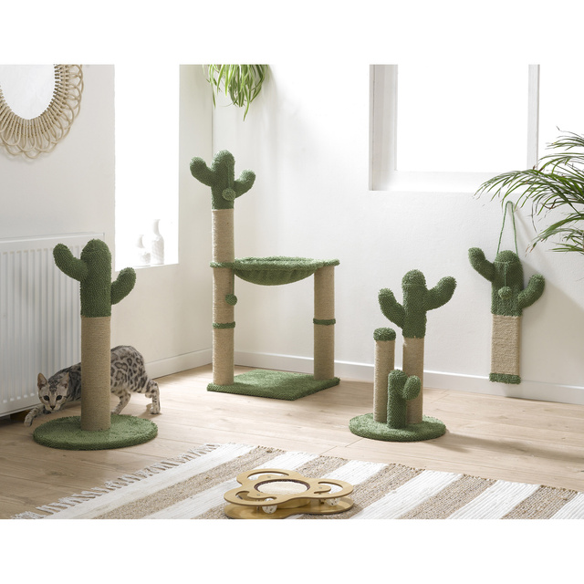 Jucarie de pisică în formă de cactus cu hamac