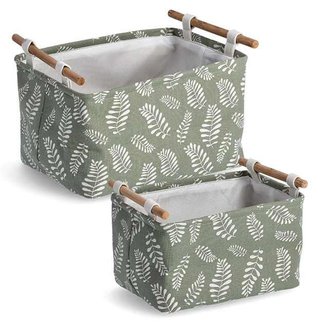 Cos depozitare, bumbac, motiv frunze