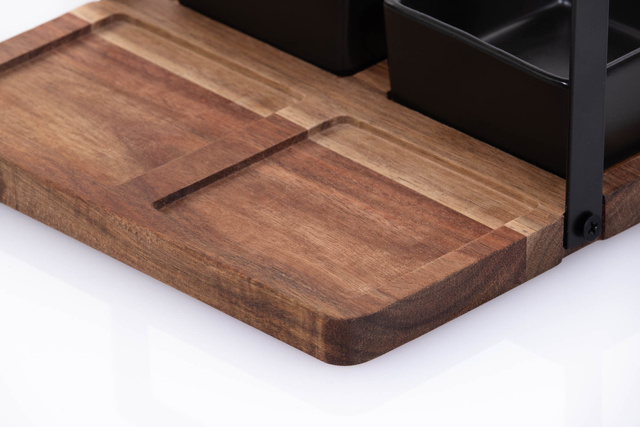 Set boluri pe tavă de lemn, 4 bucati