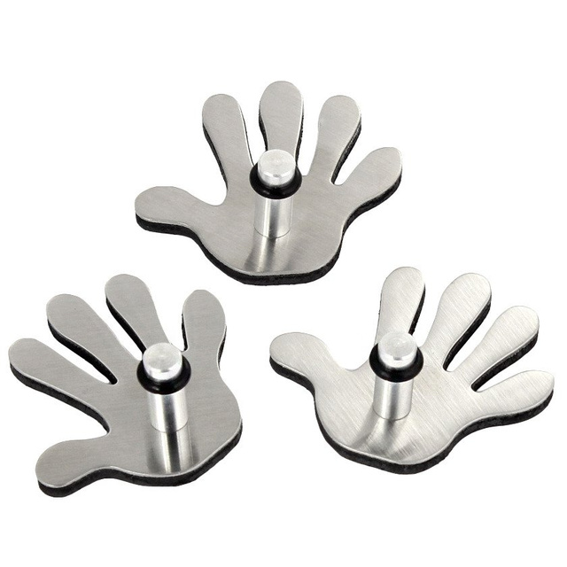 Set 3 carlige magnetice, Argintiu, 2,5x1,5 cm, Zeller