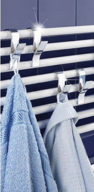 Cârlig - suport pentru radiator cu aripioare, crom, 4 bucăți în set, WENKO