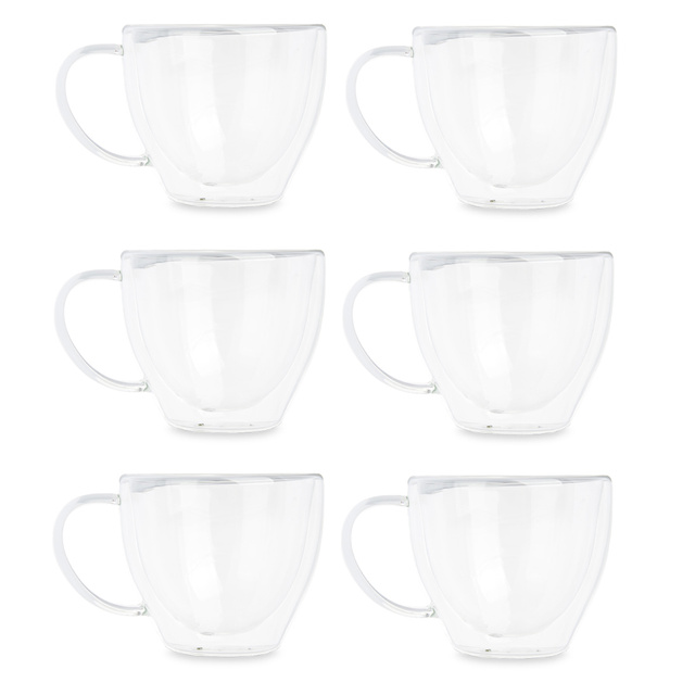 Set cesti termice pentru cafea sau ceai, pereti dubli, 6 cesti, 140 ml