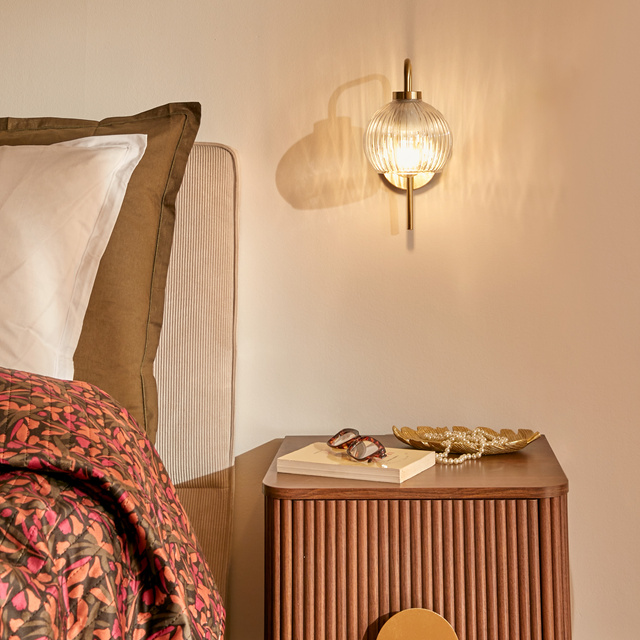 Aplice sferă KRYS, aur și sticlă, înălțime 30 cm