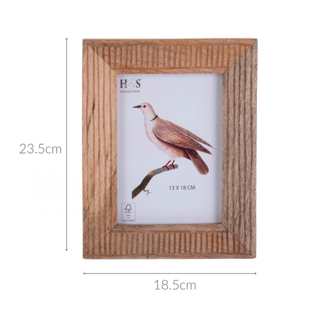 Rama de fotografii stând cu un cadru decorativ din lemn de mango, 21 x 26 x 2,5 cm