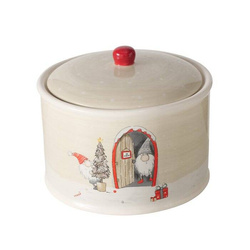 Borcan ceramic cu capac FIETE, Ø18 cm