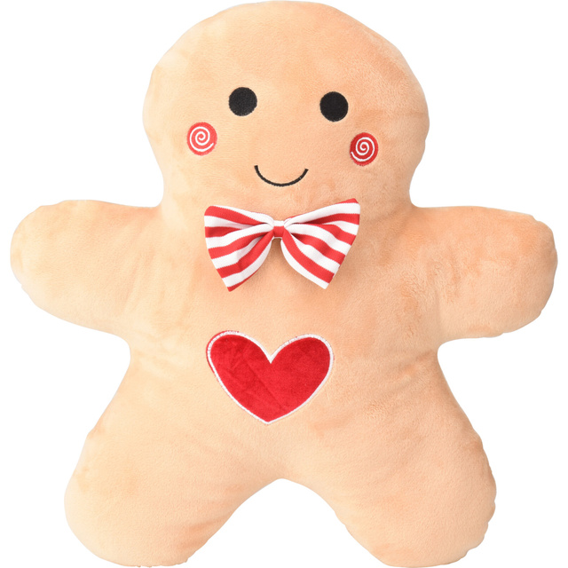 Pernă decorativă de Crăciun, om de turtă dulce, 37x43 cm