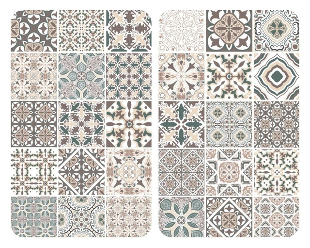 Plăci de sticlă pentru aragaz cu mozaic, 2 bucăți, WENKO, plăci